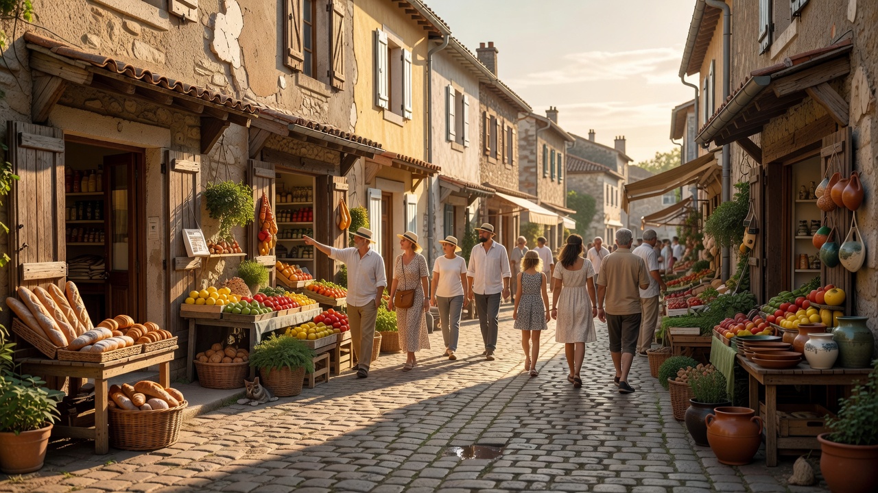 Visitors walking past open local shops along a village’s public lane